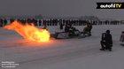 Pulse jet engine-powered snowmobile racing in Sweden (up to 250 km/h, 155 mph)