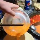 Ice absorbing the oil and comes off in pieces.