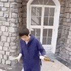 Showing off their mime talent