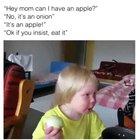 Young boy hides his true pain from the attack of the onion