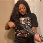 “When bae leaves his gun” was the caption...