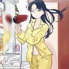 Komi drying her hair (animated)