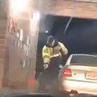 Boys with axe spray in the locker room