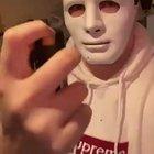 Spraying yourself with colored assault spray