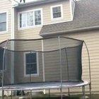 Jumping off a roof into a trampoline